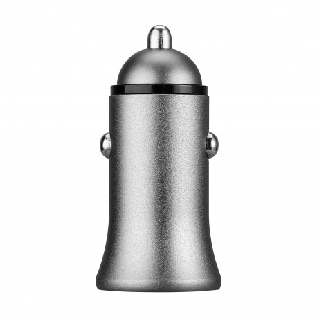 Double Adaptateur Metal Prise Allume Cigare USB pour Smartphone Double 2 Ports Voiture Chargeur Universel (ARGENT)