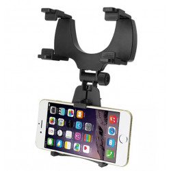 Support Voiture Retroviseur pour Smartphone Reglable Ventilateur Universel 360 Rotatif Tete haute