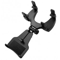 Support Voiture Retroviseur pour Smartphone Reglable Ventilateur Universel 360 Rotatif Tete haute