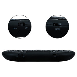 Mini clavier Bluetooth pour Smartphone & Tablette Sans Fil AZERTY Rechargeable (NOIR)
