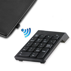 Pavé Numérique Sans Fil pour PC Clavier USB Chiffres 18 touches Pile (NOIR)