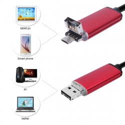 Camera Endoscopique pour Smartphone Micro-USB/USB Android Fil 5m Endoscope Inspection HD (NOIR)