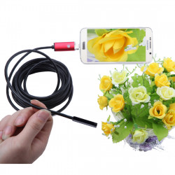 Camera Endoscopique pour Smartphone Micro-USB/USB Android Fil 5m Endoscope Inspection HD (NOIR)