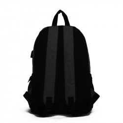 Sac à Dos avec Cable USB pour Smartphone avec Compartiment PC 3 Poches (NOIR)