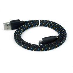 Cable Tressé Type C pour Smartphone 3m Chargeur USB Réversible Connecteur Tissu Tissé Nylon
