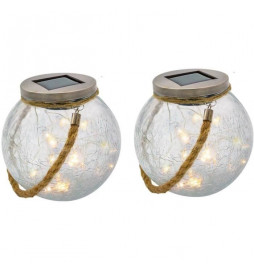 Lot de 2 boules solaires -...