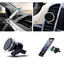 Support Voiture Magnétique pour HTC Desire 820 Aimant Noir Ventilateur Universel 360 Rotatif