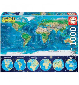 Puzzle Mappemonde Neon 1000...