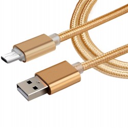 Câble Metal Nylon Pour Android Chargeur USB/Micro USB 1,5m Connecteur Tréssé