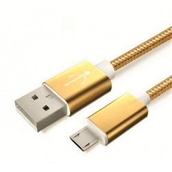 Câble Metal Nylon Pour Android Chargeur USB/Micro USB 1,5m Connecteur Tréssé