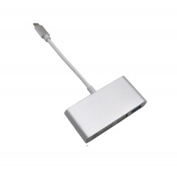 Adaptateur 5 en 1 pour iMac Thunderbolt 3 Type C USB-C Lecteur de cartes SD TF USB 2.0 3.0 Micro-USB (ARGENT)