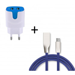 Pack Chargeur pour IPHONE Lightning (Cable Fast Charge + Double Prise Secteur Couleur USB) APPLE IOS
