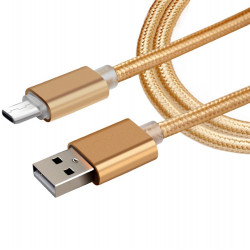 Pack de 2 Cables Metal Nylon Micro USB pour Smartphone Android Chargeur Connecteur