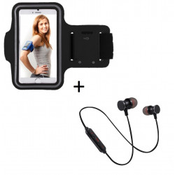 Pack Sport pour Smartphone (Ecouteurs Bluetooth Metal + Brassard) Courir
