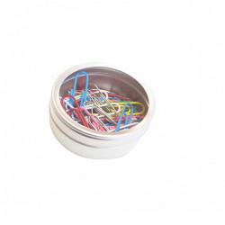 Boite Ronde de Rangement avec Couvercle Transparent pour Crème Cosmetique Coton-tiges Coton Metal Aluminium