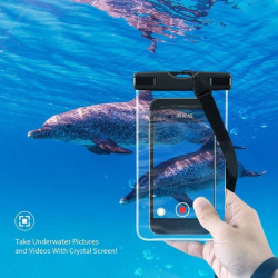 Pochette Etanche Tactile pour Smartphone Eau Plage IPX8 Waterproof Coque (NOIR)