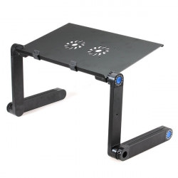 Support Lit avec Ventilateur pour PC & MAC Table Reglable Pliable Canape (NOIR)
