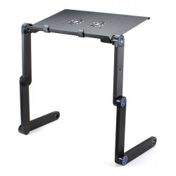 Support Lit avec Ventilateur pour PC & MAC Table Reglable Pliable Canape (NOIR)