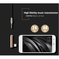 Mini Adaptateur Type C/Jack pour Smartphone Audio USB-C Ecouteurs Chargeur Casque