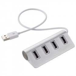 Hub 4 ports USB 2.0 pour PC Multi-prises Adaptateur Rallonge (ARGENT)