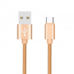Cable Tressé Type C pour Smartphone Chargeur USB 1m Réversible Connecteur Syncronisation Nylon