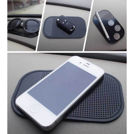 Support Voiture Anti-dérapant pour Smartphone Tapis Noir Clefs Pièces GPS Silicone Universel