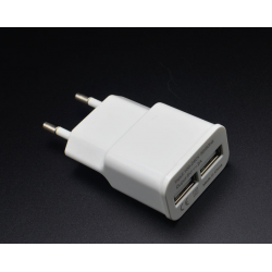 Adaptateur Double USB Prise Murale 2 Ports Secteur Courant AC Chargeur Blanc (5V-2A) Universel