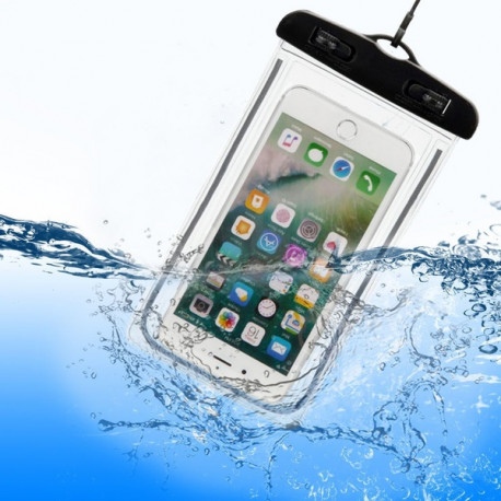 Pochette Etanche Tactile pour Smartphone Eau Plage IPX8 Waterproof Coque (NOIR)
