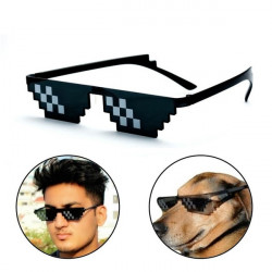 Lunettes Thug Life 12 Pixels Soleil 8 Bits Fun Paire (NOIR)