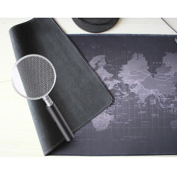 Tapis de Souris Monde pour PC & MAC Bureau Map Deperlant 40x90cm (NOIR)