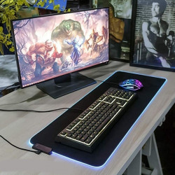 Tapis de Souris LED pour PC & MAC Clavier Bureau 7 couleurs Deperlant 30x78cm