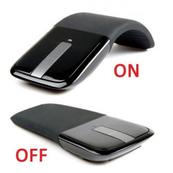 Souris Arc pour PC Sans Fil USB Pliable Universelle Capteur Optique 3 Boutons (NOIR)
