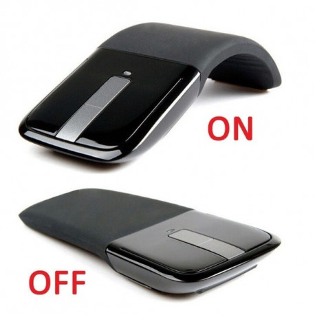 Souris Arc pour PC Sans Fil USB Pliable Universelle Capteur Optique 3 Boutons (NOIR)