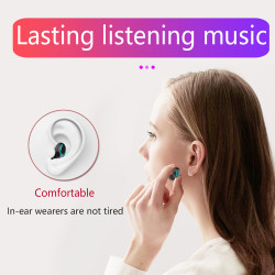 Ecouteurs Bluetooth Avec Boitier de Charge pour Smartphone Sans Fil INTRA-AURICULAIRE Waterproof (NOIR)