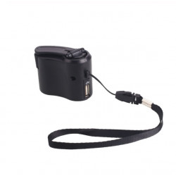 Dynamo pour Smartphone Chargeur USB Batterie Manivelle Secours (NOIR)