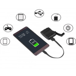 Dynamo pour Smartphone Chargeur USB Batterie Manivelle Secours (NOIR)