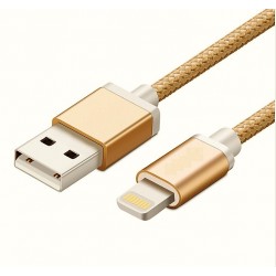 Câble Metal Nylon Pour APPLE Chargeur Lightning USB 1,5m Connecteur Tréssé