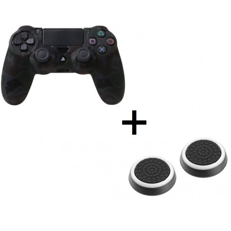 Pack pour Manette PS4 (Coque Silicone + Protege Joysticks) Playstation Grip Accroche Protection