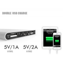 Batterie Externe Plate pour Smartphone Tablette Chargeur Universel Power Bank 6000mAh 2 Port USB