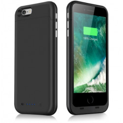 Coque Batterie Chargeur pour IPHONE 7 Noir Power Bank 4500mAh Secours Téléphone Slim
