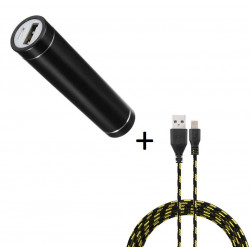 Pack Batterie pour IPHONE Lightning (Cable Tresse 3m + Batterie Chargeur Externe) APPLE Power Bank 2600mAh