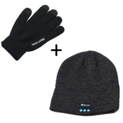 Pack Hiver pour Smartphone (Gants Tactiles + Bonnet Bluetooth avec Ecouteurs Intégrés)