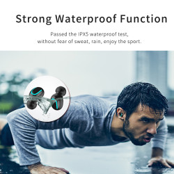 Ecouteurs Bluetooth Avec Boitier de Charge pour Smartphone Sans Fil INTRA-AURICULAIRE Waterproof (NOIR)