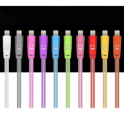 Cable Smiley Micro USB pour Smartphone LED Lumière Android Chargeur USB Connecteur