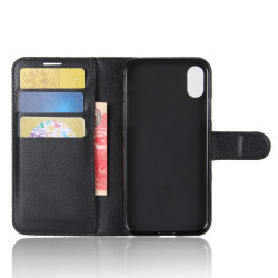 Coque Portefeuille pour "IPHONE X" APPLE Simili-cuir Rabat Protection (NOIR)