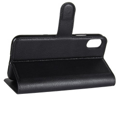 Coque Portefeuille pour "IPHONE X" APPLE Simili-cuir Rabat Protection (NOIR)
