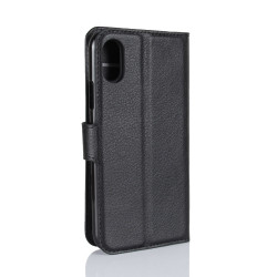 Coque Portefeuille pour "IPHONE X" APPLE Simili-cuir Rabat Protection (NOIR)