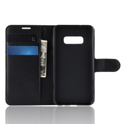 Coque Portefeuille pour "SAMSUNG Galaxy S10e" Simili-cuir Rabat Protection (NOIR)
