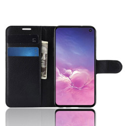 Coque Portefeuille pour "SAMSUNG Galaxy S10e" Simili-cuir Rabat Protection (NOIR)