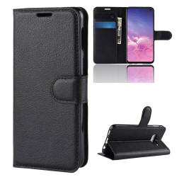 Coque Portefeuille pour "SAMSUNG Galaxy S10e" Simili-cuir Rabat Protection (NOIR)